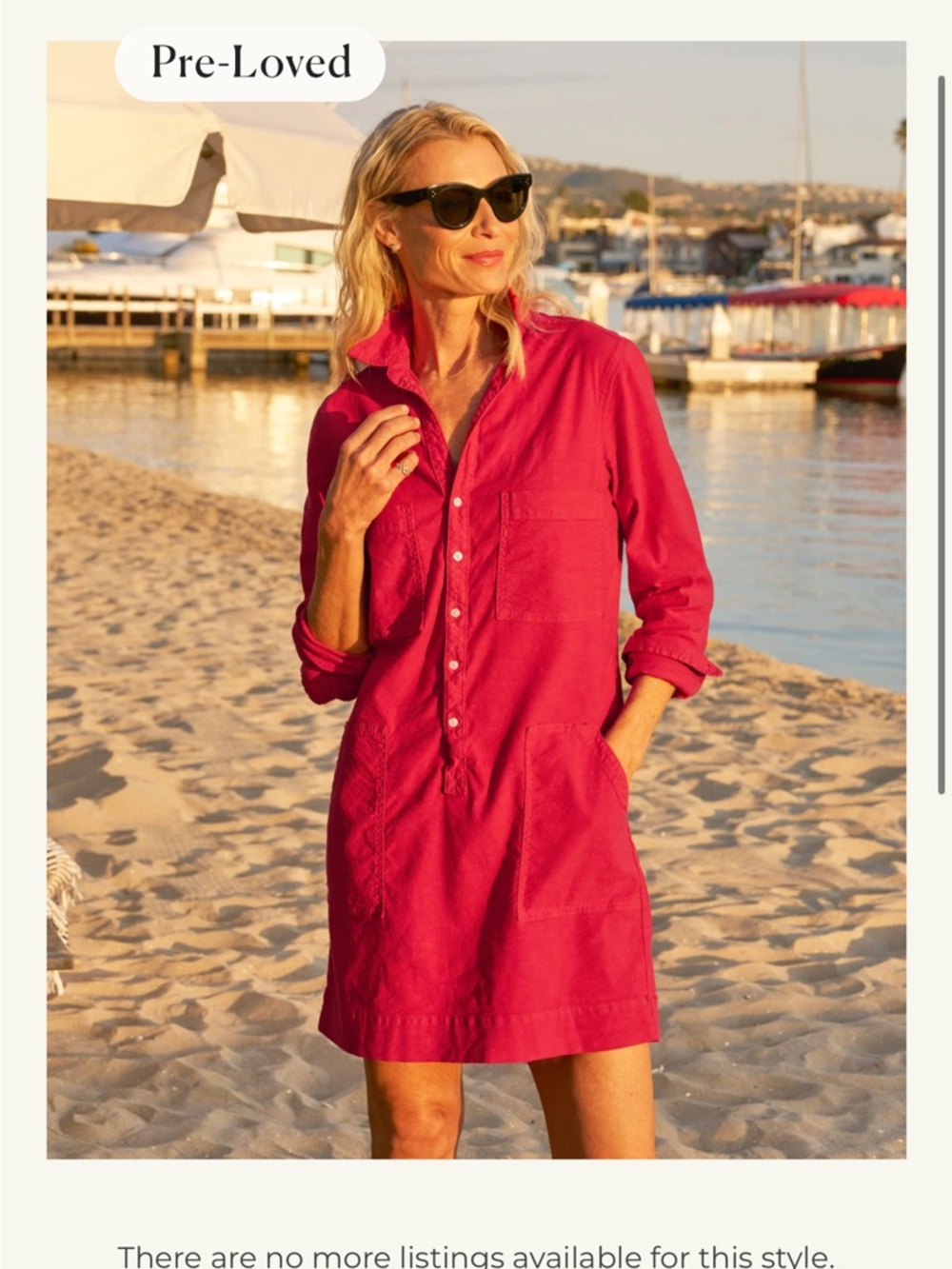 FRANK & EILEEN Southern Ireland Utility Women's Red Mini Linen Dress Luxury